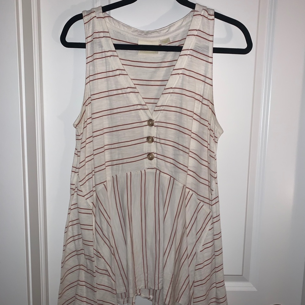 Anthropologie Asymmetrical Button Tank
